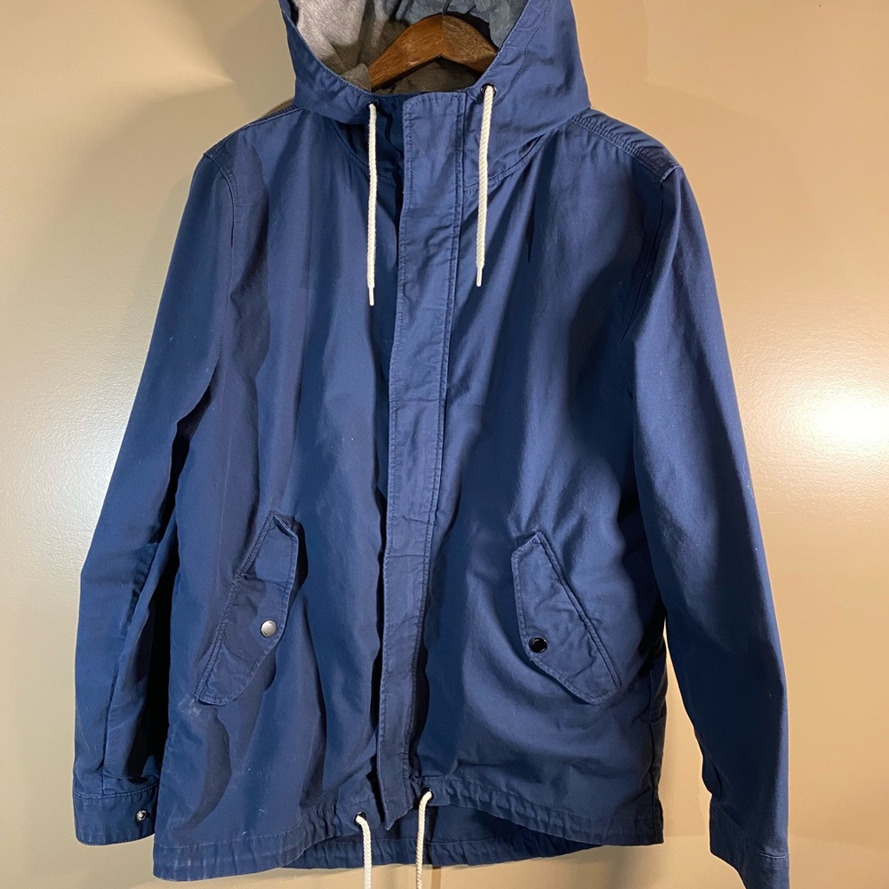 H & M Divided Men's L Blue Hooded Jacket
